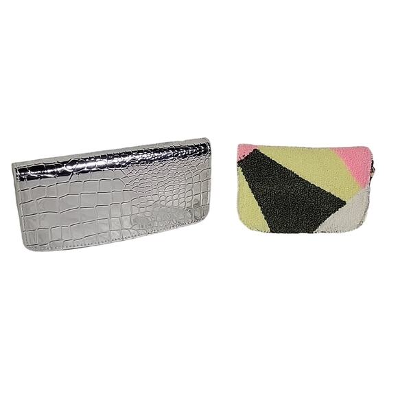 Set of 2 Wallets - A New Day Multi Color Wallet & Universal Thread Silver NWT - Picture 1 of 15